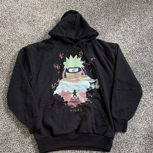 American style Naruto uzumaki anime black sweatshirt hoodie size small